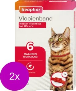 Beaphar Vlooienband 6 Maanden Kat 35 Cm - Anti Vlooienmiddel - 2 X Rood -Kattenspeelgoed Winkel 1000x1200