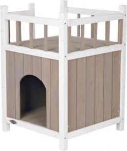 Trixie Kattenhuis Cat's Home Met Balkon Grijs / Wit - 45X65X45 CM -Kattenspeelgoed Winkel 1009x1200 3