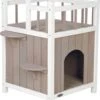 Trixie Kattenhuis Cat's Home Met Balkon Grijs / Wit - 45X65X45 CM -Kattenspeelgoed Winkel 1026x1200 1