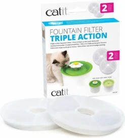 Catit Filters Triple Action 2 Pack - Kanttendrinkbak - 4 X 14.5 X 17.5 Cm Wit -Kattenspeelgoed Winkel 1089x1200 1