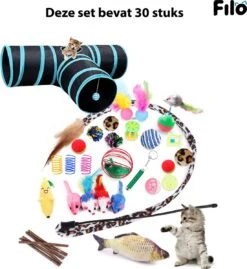 Filo Kattenspeelgoed Set 30 Stuks - Kattenspeeltje Kattentunnel - Kattenhengel - Kattenveertjes - Vis Met Kattenkruid - Kattenspeeltjes Intelligentie Kitten - Interactief Speelgoed Katten - Poezen Speeltjes -Kattenspeelgoed Winkel 1100x1200 2