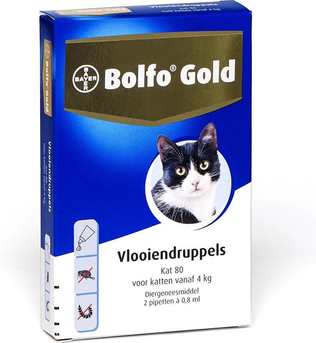 Bayer Bolfo Gold 80 Anti Vlooienmiddel - Kat - >4 Kg - 2 Pipetten 3 Bayer Bolfo Gold 80 Anti Vlooienmiddel - Kat - >4 Kg - 2 Pipetten