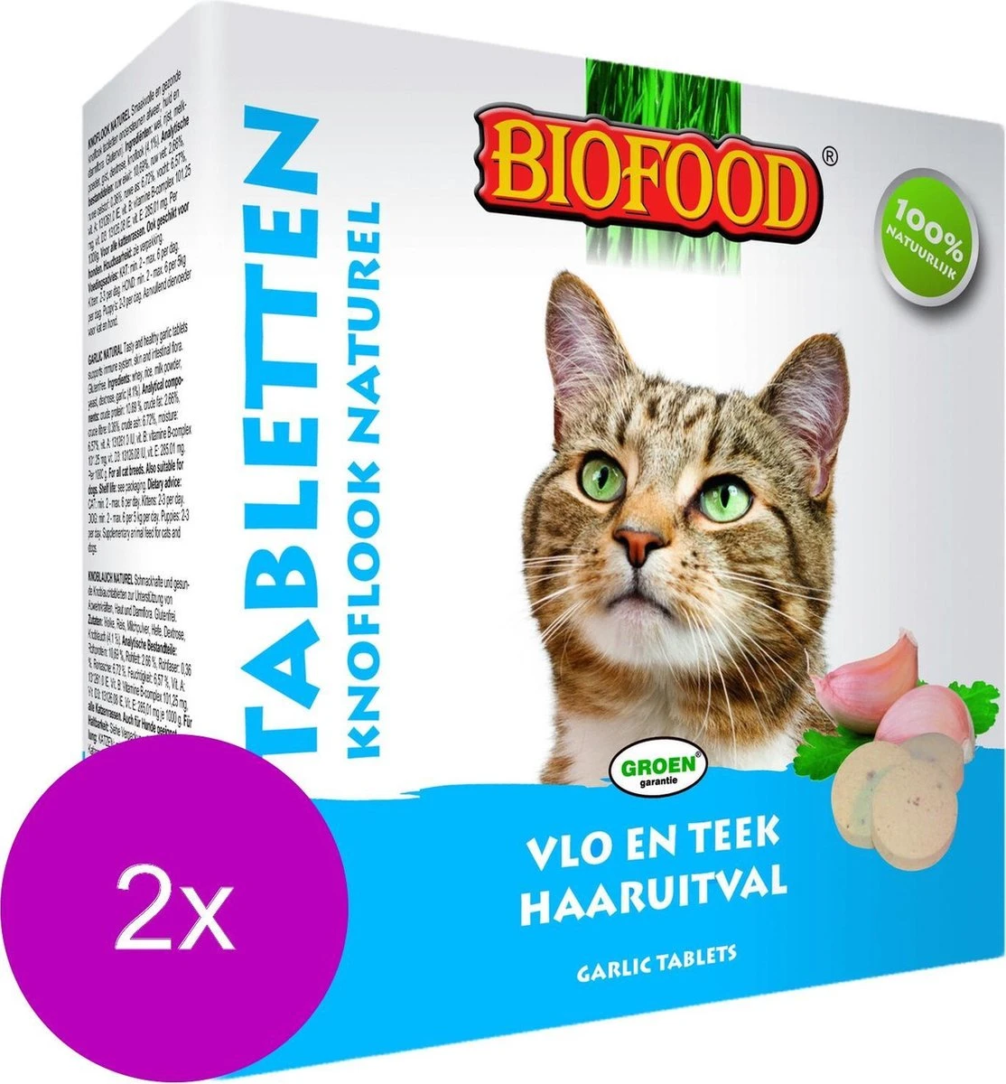 Biofood Vlo & Teek - Kat - Snack - Glutenvrij - Knoflook - 2 X 60 Gr 4 Biofood Vlo & Teek - Kat - Snack - Glutenvrij - Knoflook - 2 X 60 Gr - Afbeelding 2