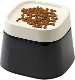 Savic Ergo Cube Voerbak Creme / Zwart 22x22x16 Cm -Kattenspeelgoed Winkel 1118x1200