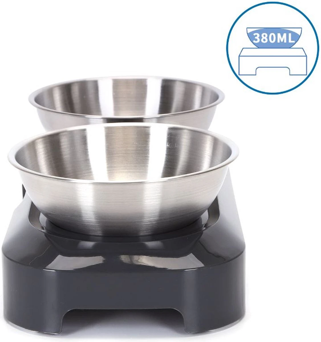 Nobleza Katten Voerbakjes - Ergonomische Dubbele Voerbak - Anti Braak Voerbak Voor Katten - Zwart - Dubbel - RVS 12 Nobleza Katten Voerbakjes - Ergonomische Dubbele Voerbak - Anti Braak Voerbak Voor Katten - Zwart - Dubbel - RVS - Afbeelding 10