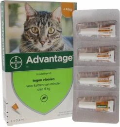 Bayer Advantage 40 Tegen Vlooien - <4kg - 4 X 0,4 Ml - Adult -Kattenspeelgoed Winkel 1132x1200