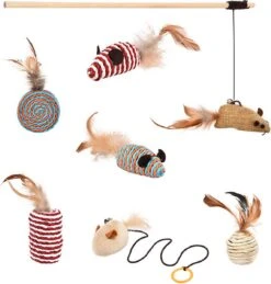 Kattenspeelgoed - Set Met 7 Kattenspeeltjes - Complete Set - Kattenhengel - Speelmuis -Kattenspeelgoed Winkel 1145x1200 4