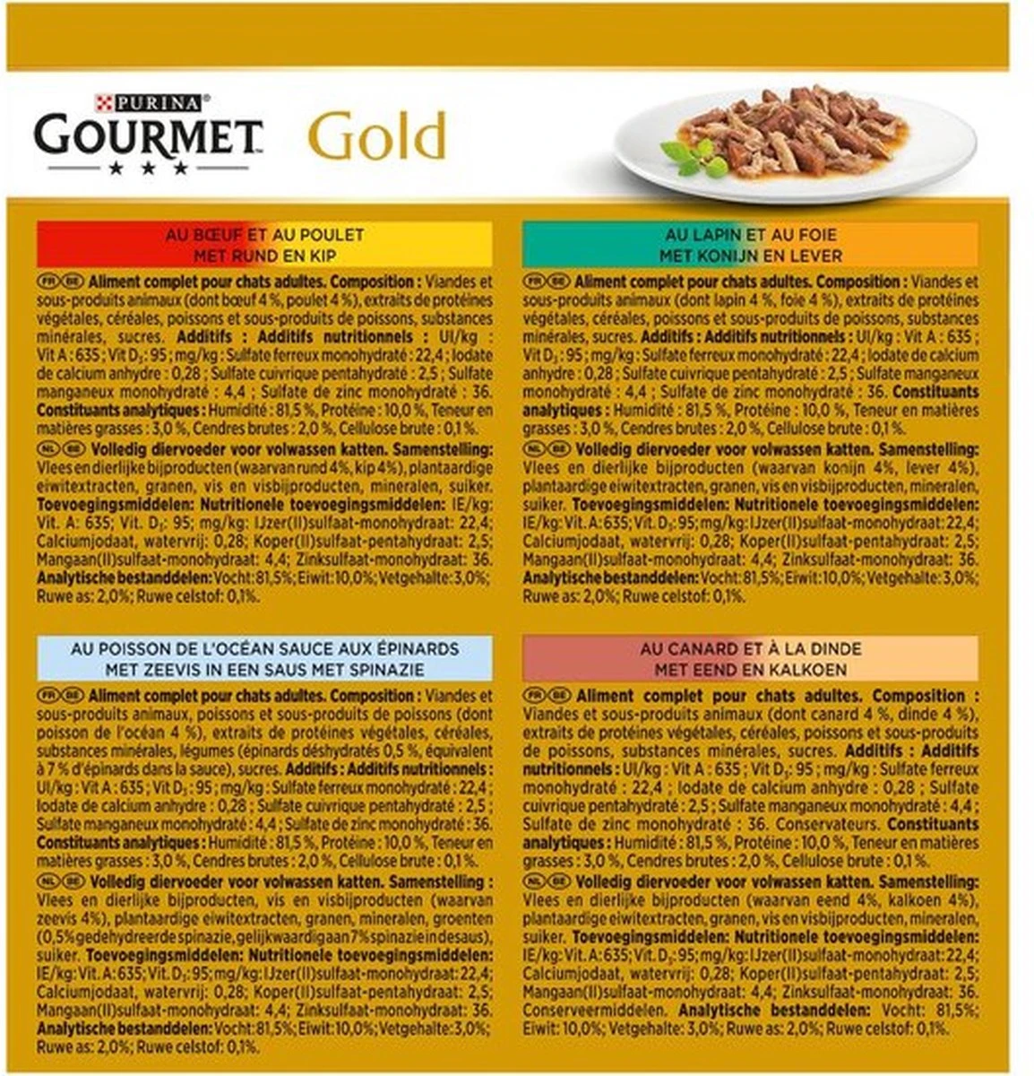 Gourmet Gold Luxe Mix - Kattenvoer Natvoer - Vis/Vlees - 48 X 85 G 4 Gourmet Gold Luxe Mix - Kattenvoer Natvoer - Vis/Vlees - 48 X 85 G - Afbeelding 2
