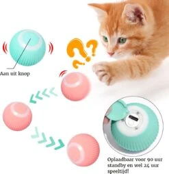 Otiume Slimme Katten Speeltje - Interactieve Zelf Rollende Bal Voor Katten - Kattenspeeltjes - USB Oplaadbaar- Turquoise -Kattenspeelgoed Winkel 1167x1200 8