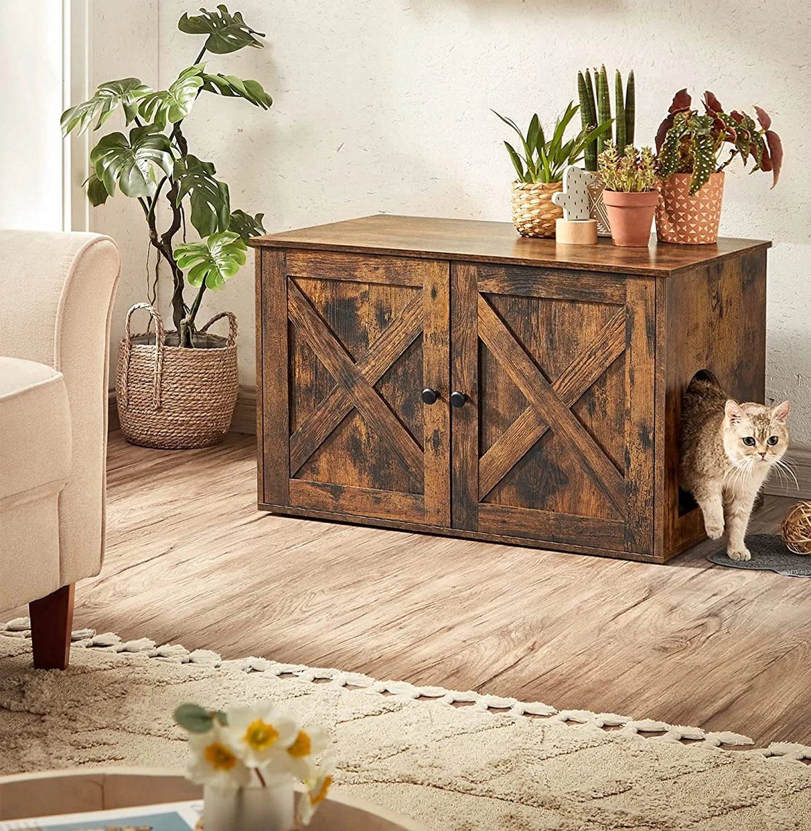 Kattenbak Kast, Kattentoilet, Vintage 5 Kattenbak Kast, Kattentoilet, Vintage - Afbeelding 3