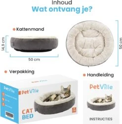 Petville Kattenmand - 50 Cm - Wasbaar - Donut - Waterbestendig - Grijs -Kattenspeelgoed Winkel 1181x1200 4