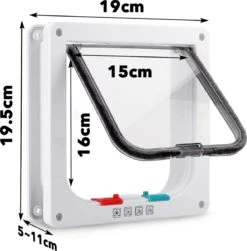DOWO® - Kattenklep - Kattenluik - Kattenluikje - 4-weg Magneetsluiting Huisdierklep, Eenvoudige Installatie Kattendeur Huisdierendeur Aan De Muur, Houten Deur, Upvc Binnendeur, Baksteenwanden, Houten Deuren (M - Buitenmaat 19 X20 Cm) -Kattenspeelgoed Winkel 1183x1200 4