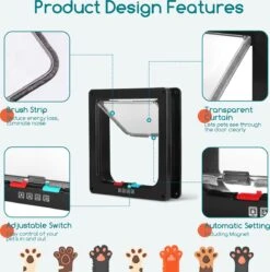 Nobleza Kattenluik Met Tunnel - 4 Vergrendelingsstanden - Weerbestendig - Binnen En Buiten - 28.5 X 25 Cm - Maat XL - Zwart 21 Nobleza Kattenluik Met Tunnel - 4 Vergrendelingsstanden - Weerbestendig - Binnen En Buiten - 28.5 X 25 Cm - Maat XL - Zwart -Kattenspeelgoed Winkel 1188x1200 7