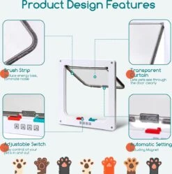 Nobleza Kattenluik Met Tunnel - 4 Vergrendelingsstanden - Weerbestendig - Binnen En Buiten - 20.5 X 19.7 Cm - Maat M - Wit -Kattenspeelgoed Winkel 1188x1200 8