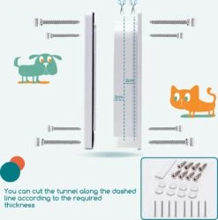 Nobleza Kattenluik Met Tunnel - 4 Vergrendelingsstanden - Weerbestendig - Binnen En Buiten - 20.5 X 19.7 Cm - Maat M - Wit -Kattenspeelgoed Winkel 1190x1200 9