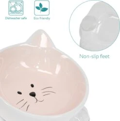 Navaris Voerbakjes Voor Katten - Set Van 2 Voer- En Waterbakken - Etensbak Van Keramiek - Met Antislip Voetjes - Kattenvorm - Roze/Groen -Kattenspeelgoed Winkel 1194x1200 3