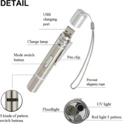 Merkloos Laserpen - Daily Accessoires - USB Oplaadbaar - Kattenspeeltjes - Laserlampje - 7 Verschillende Standen - RVS Zilver - Zaklamp - UV Lamp – Kattenspeelgoed -Kattenspeelgoed Winkel 1195x1200 11