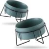 GIZMO 2x Voerbak Kat - 400 Ml - Groen - Keramische Drink- & Voerbakken Met Standaard - 13 Cm - 2 Stuks -Kattenspeelgoed Winkel 1197x1200 4