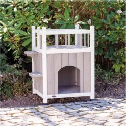 Trixie Kattenhuis Cat's Home Met Balkon Grijs / Wit - 45X65X45 CM -Kattenspeelgoed Winkel 1199x1200 21