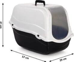 Beeztees Romeo - Kattenbak - Zwart/Wit - 57x39x41 Cm -Kattenspeelgoed Winkel 1200x1002 3