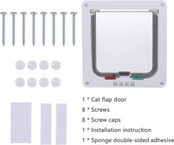 DOWO® - Kattenklep - Kattenluik - Kattenluikje - 4-weg Magneetsluiting Huisdierklep, Eenvoudige Installatie Kattendeur Huisdierendeur Aan De Muur, Houten Deur, Upvc Binnendeur, Baksteenwanden, Houten Deuren (M - Buitenmaat 19 X20 Cm) -Kattenspeelgoed Winkel 1200x1007 4