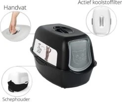 Rotho Kattenbak Bailey Zwart -Kattenspeelgoed Winkel 1200x1011 3