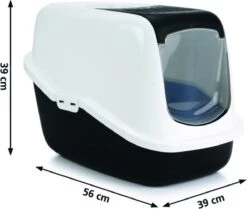 Savic Kattenbak Nestor - Kattenbak - Zwart/Wit - 56 X 39 X 38,5 -Kattenspeelgoed Winkel 1200x1014 1