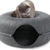 Merkloos A.K.A. Kattentunnel En Kattenmand In-1 – Kattenspeelgoed Speeltunnel Kattenhuis – Kattenhol Rond Kattenspeeltjes - Cat Cave Donut - Antraciet Vilt -Kattenspeelgoed Winkel 1200x1019 9