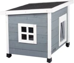 MyMax Kattenhuis - Hout - Openslaand Bitumen Dak - Kattenhuis Voor Buiten - Kattenhok - Kattenhuisje Hout - Grijs - 57*45*43CM -Kattenspeelgoed Winkel 1200x1020 1