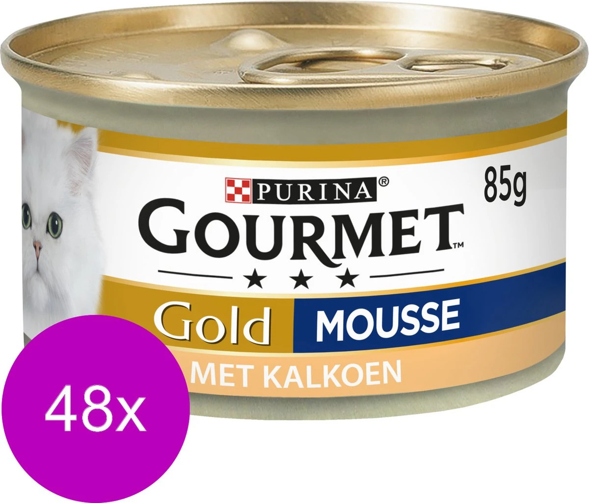 Merkloos Gourmet Gold Mousse Kalkoen - Kattenvoer - 48 X 85 G 4 Merkloos Gourmet Gold Mousse Kalkoen - Kattenvoer - 48 X 85 G - Afbeelding 2