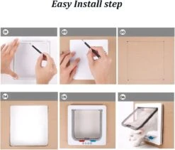 DOWO® - Kattenklep - Kattenluik - Kattenluikje - 4-weg Magneetsluiting Huisdierklep, Eenvoudige Installatie Kattendeur Huisdierendeur Aan De Muur, Houten Deur, Upvc Binnendeur, Baksteenwanden, Houten Deuren (M - Buitenmaat 19 X20 Cm) -Kattenspeelgoed Winkel 1200x1027 1