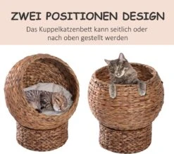 PawHut Kattenmand Rotan Kattennest Kattenbed Met Kussen Huisdierbed Bruin D30-104 -Kattenspeelgoed Winkel 1200x1062 5