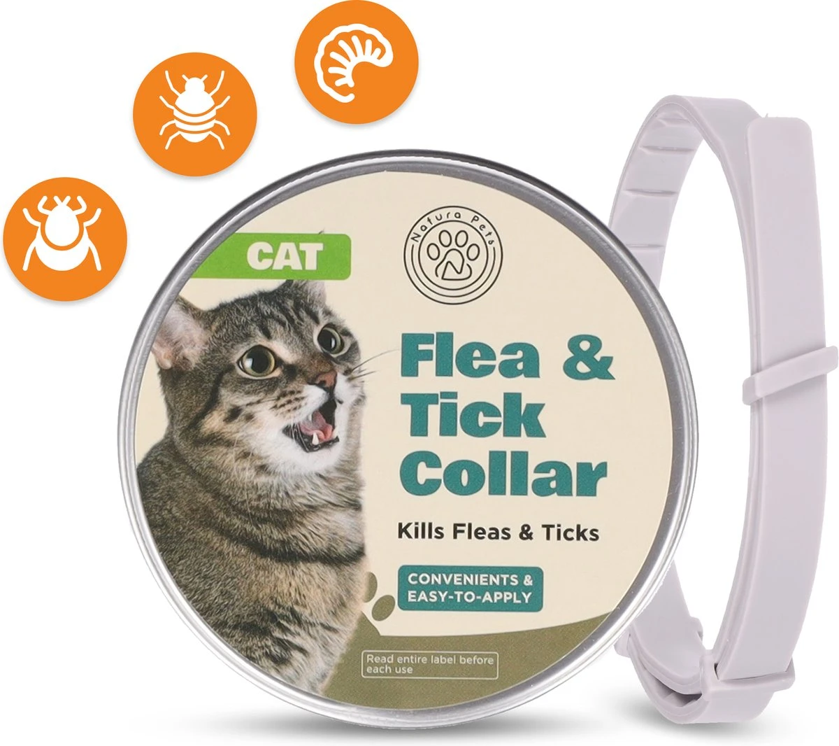 Nafurapets Vlooienband Voor Kat – Anti Vlooien – Teken Band – 100% Natuurlijk – 8 Maanden Bescherming – Grote & Kleine Kat 3 Nafurapets Vlooienband Voor Kat – Anti Vlooien – Teken Band – 100% Natuurlijk – 8 Maanden Bescherming – Grote & Kleine Kat