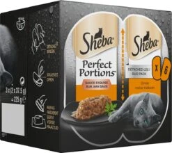 Sheba Perfect Portions In Saus Katten Natvoer - Kalkoen - 8 X 6 Stuks -Kattenspeelgoed Winkel 1200x1067