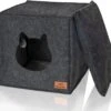Bella & Balu Vilten Kattengrot Incl. Kussen + Speeltje - Opvouwbare Knuffelgrot Voor Katten Om Te Slapen, Te Schuilen, Te Ravotten En Te Krabben (donkergrijs) -Kattenspeelgoed Winkel 1200x1093 2