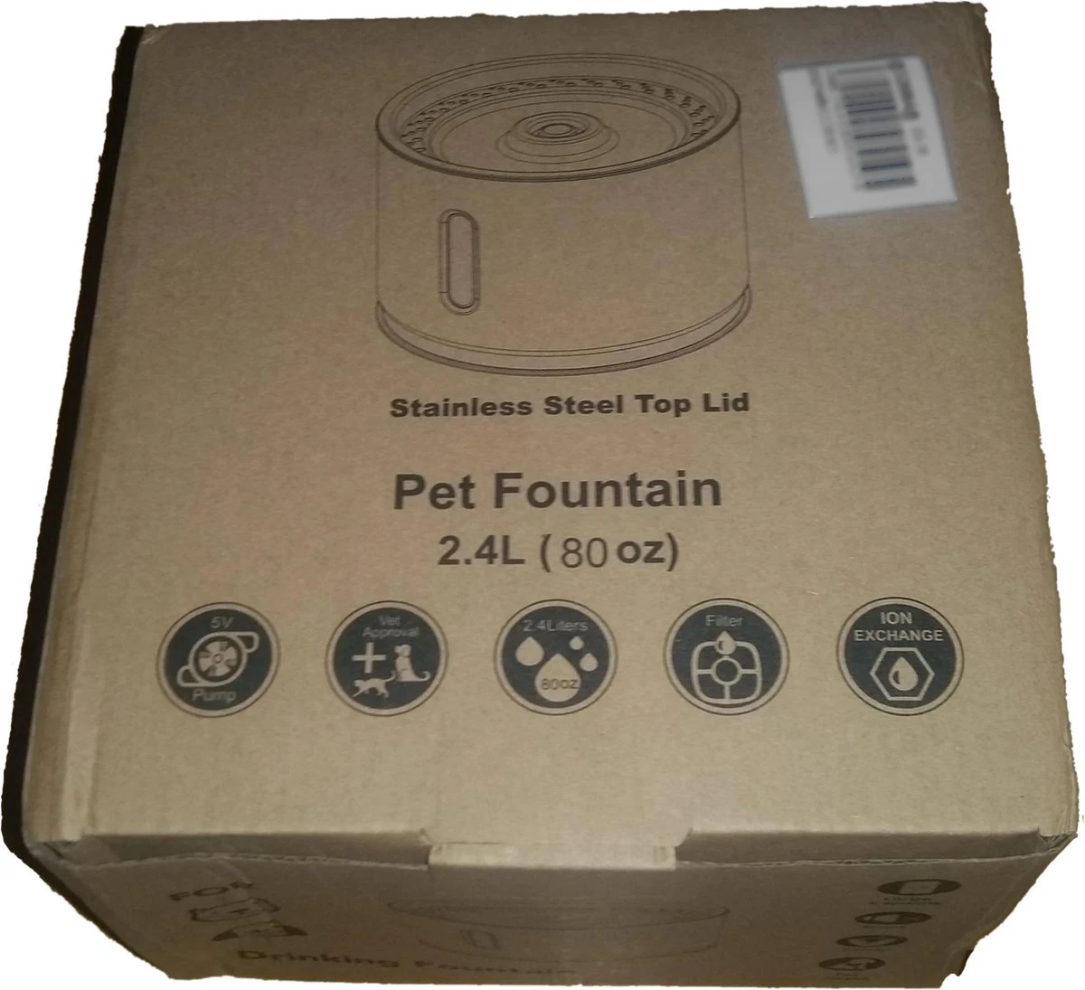 Merkloos Drinkfontein Voor Hond En Kat - RVS Waterbak - Dieren Drinkbak - Vers Water Fontein - Drinkfontein Katten- 3 Standen - 2.4 Liter - Incl. 1 Koolstoffilter 10 Merkloos Drinkfontein Voor Hond En Kat - RVS Waterbak - Dieren Drinkbak - Vers Water Fontein - Drinkfontein Katten- 3 Standen - 2.4 Liter - Incl. 1 Koolstoffilter - Afbeelding 8