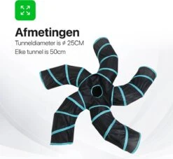 Tavaro Kattentunnel 5 Gangen - Met Speelbal - Kattenspeelgoed - Zwart / Blauw -Kattenspeelgoed Winkel 1200x1102 4
