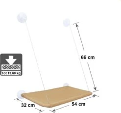 Merkloos Kattenhangmat Voor Raam - Hangmat Kat - Kattenmat - Kattenmand Raam - Kattenmand - Kattenspeeltjes - Beige - Voor Grote & Kleine Katten - Tot 20 KG -Kattenspeelgoed Winkel 1200x1115 5