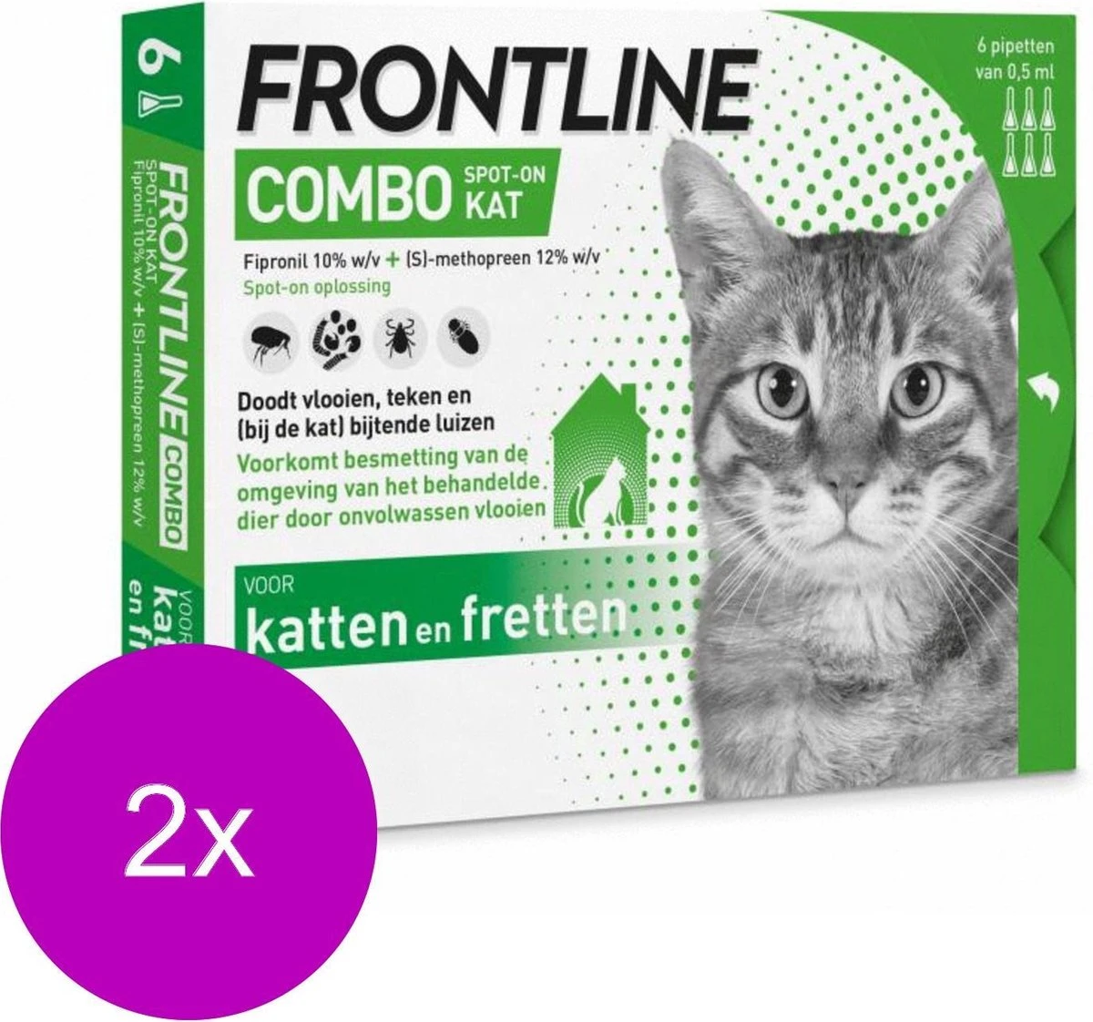 Frontline Combo Spot On Kat - Anti Vlooien En Tekenmiddel - 2 X 6 Pip 4 Frontline Combo Spot On Kat - Anti Vlooien En Tekenmiddel - 2 X 6 Pip - Afbeelding 2