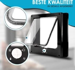 Gluxury Kattenluik Zwart Met Tunnel - 4 Vergrendelingsstanden - Weerbestendig - Binnen En Buiten - Maat L - Nederlandse Handleiding -Kattenspeelgoed Winkel 1200x1126 1