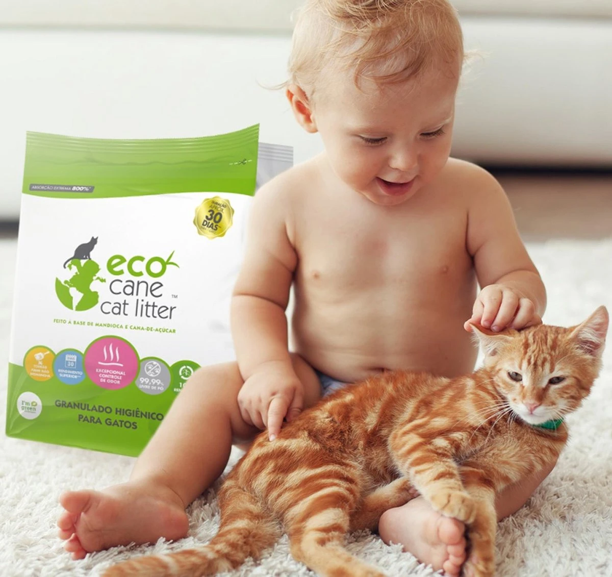 Eco Cane Kattenbakvulling 3,28kg 4 Eco Cane Kattenbakvulling 3,28kg - Afbeelding 2