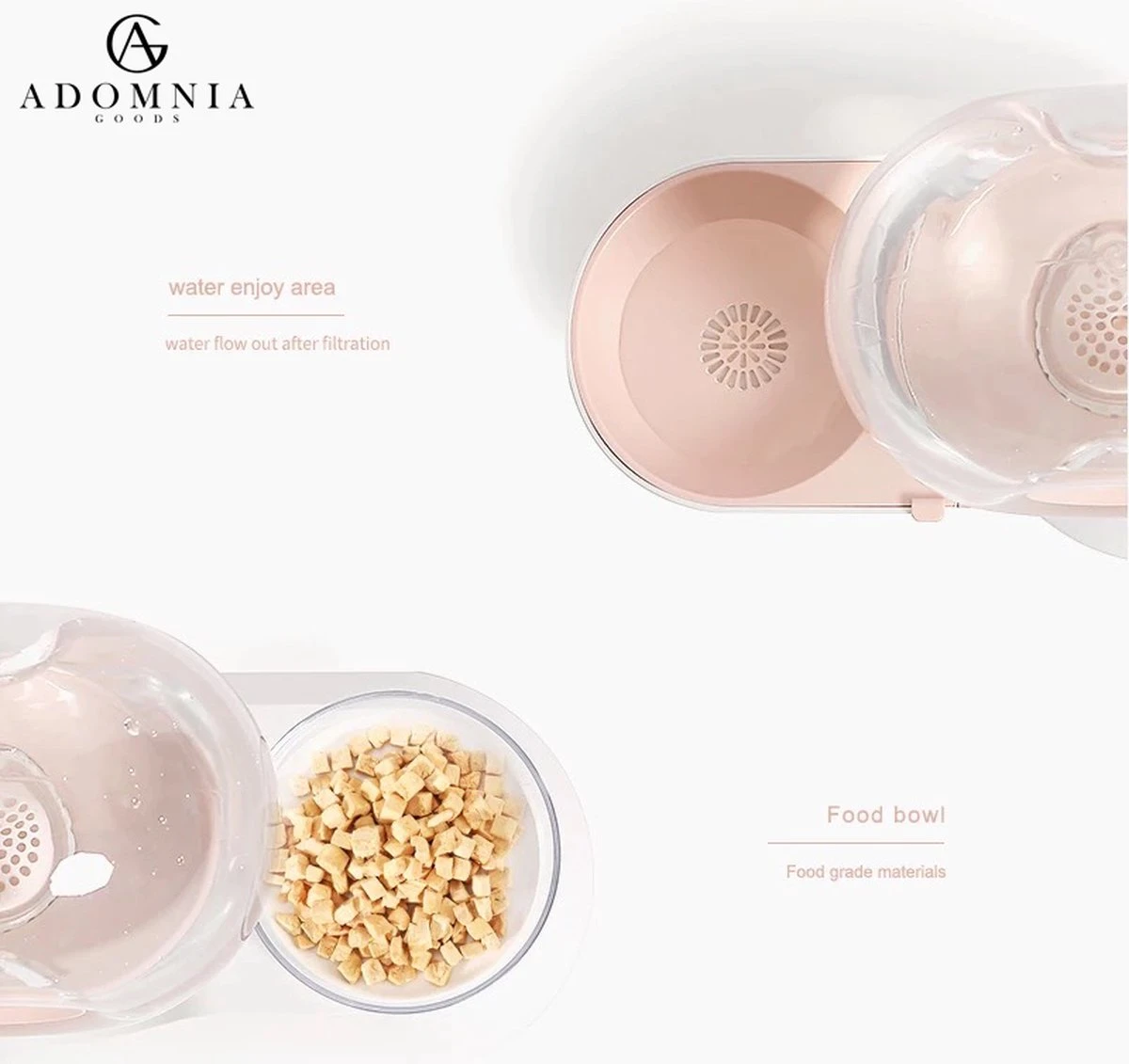 AdomniaGoods - Automatische Katten Voerbak - Antislip Honden Voerbak - Unique Transparant/grijs Design - Altijd Hygiënisch Schoon Water! 4 AdomniaGoods - Automatische Katten Voerbak - Antislip Honden Voerbak - Unique Transparant/grijs Design - Altijd Hygiënisch Schoon Water! - Afbeelding 2