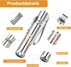 DOWO® - Laserpen - USB Oplaadbaar - Kattenspeeltjes - 7 Verschillende Standen - Laserlampje - RVS Zilver - Laser Pointer -Kattenspeelgoed Winkel 1200x1133 4