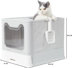 LooMar Kattenbak Groot - Kattenbak XXL - Kattenbak Grote Katten - Opvouwbaar - Grijs -Kattenspeelgoed Winkel 1200x1134 3
