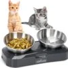 Nobleza Katten Voerbakjes - Ergonomische Dubbele Voerbak - Anti Braak Voerbak Voor Katten - Zwart - Dubbel - RVS -Kattenspeelgoed Winkel 1200x1136 5