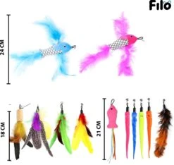Filo Kattenhengel Set + 12 Kattenspeeltjes – Speelhengels Interactief Kattenspeelgoed – Hengel Kattenspeeltje Kittens - Speelgoed Speelhengel Vis Kat En Kitten -Kattenspeelgoed Winkel 1200x1137 10