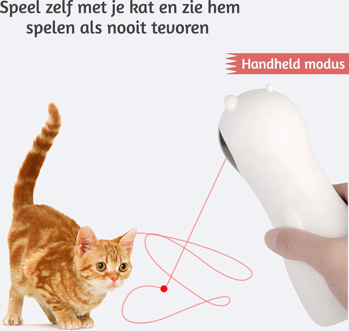 Merkloos Automatisch Kattenspeeltje Laser Intelligent Interactief Voor Katten – Laser Kat – 3 Verschillende Standen – Incl. Oplaadkabel – Geruisloze Motor 8 Merkloos Automatisch Kattenspeeltje Laser Intelligent Interactief Voor Katten – Laser Kat – 3 Verschillende Standen – Incl. Oplaadkabel – Geruisloze Motor - Afbeelding 6