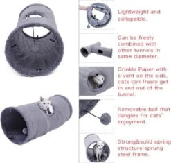 Fuzly Kattentunnel - Speeltunnel - Antraciet - Extra Stevig - Suede - 130cm X 30cm - Large 8 Fuzly Kattentunnel - Speeltunnel - Antraciet - Extra Stevig - Suede - 130cm X 30cm - Large -Kattenspeelgoed Winkel 1200x1140 6