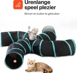 Tavaro Kattentunnel 5 Gangen - Met Speelbal - Kattenspeelgoed - Zwart / Blauw -Kattenspeelgoed Winkel 1200x1140 7