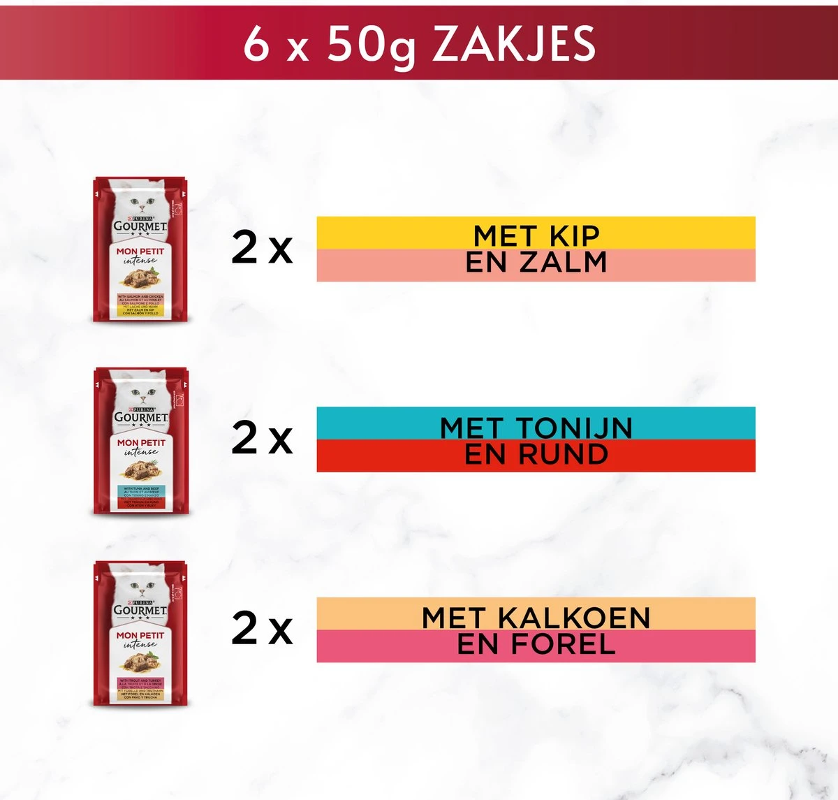 Gourmet Mon Petit Intense - Kattenvoer Natvoer - Duo Vis/Vlees - 24 X 50 Gr 6 Gourmet Mon Petit Intense - Kattenvoer Natvoer - Duo Vis/Vlees - 24 X 50 Gr - Afbeelding 4